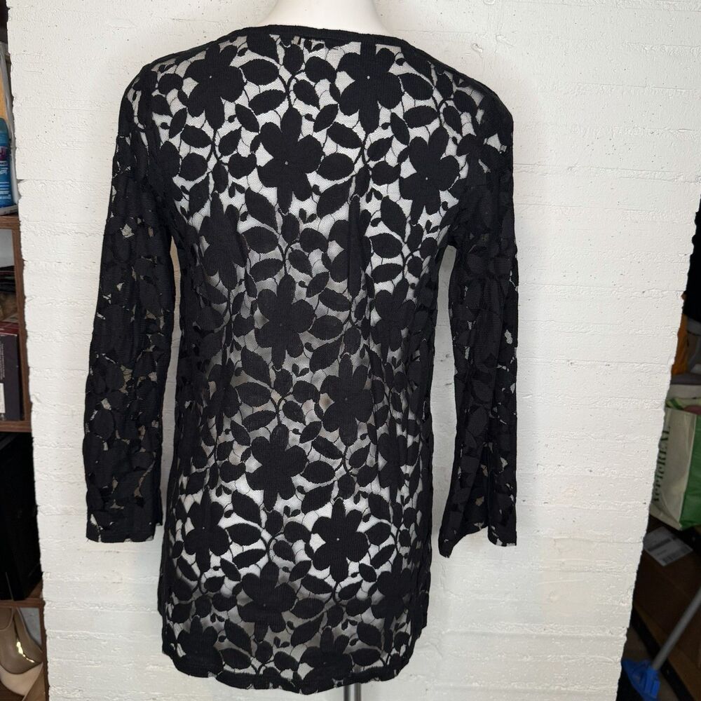 Lace Long-Sleeve Deep-V Tunic M Whimsigoth Fairygoth Witchy Boho-Chic Romantic - Picture 4 of 5